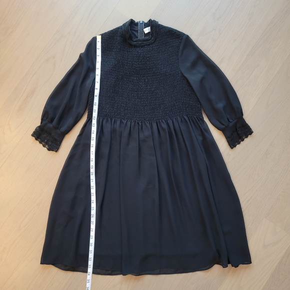 Sandro black smocked babydoll dress - Picture 10 of 11
